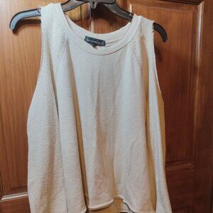 Shoulder less long sleeve knit top